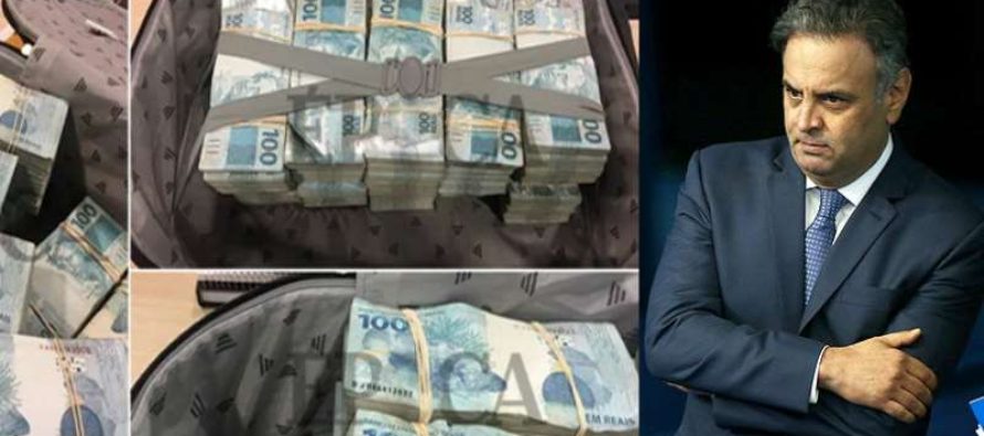 AS IMAGENS DA PROPINA DO LÍDER DO GOLPE, AÉCIO NEVES