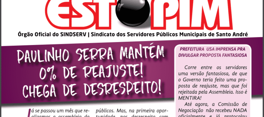 Paulinho Serra (PSDB) mantém 0% de reajuste e servidores de Santo André tem nova rodada de negociações no dia 19