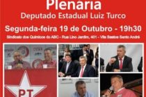 #AgendaPT (19/10): Luiz Turco convida – Plenária de prestação de contas