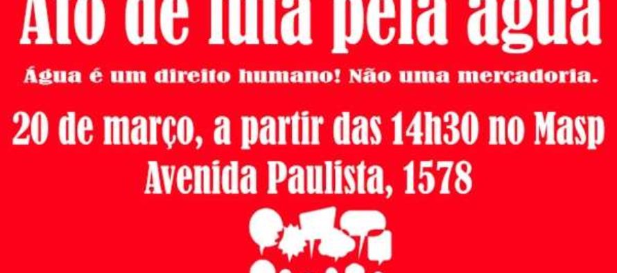 Hoje movimentos sociais vão às ruas contra a falta de água em São Paulo