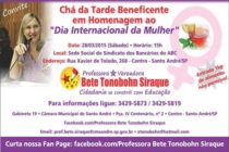 (28/03) Bete Tonobohn Siraque promove Chá da Tarde Beneficente em Homenagem ao “Mês da Mulher”