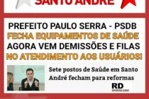 Governo Paulo Serra (PSDB) fecha sete unidades de Saúde! Mais demissões e filas para a população andreense?