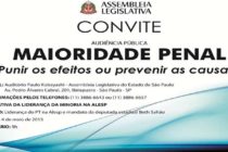 (04/05) Audiência Pública na Alesp busca ampliar debate e reforçar mobilização contra a redução da maioridade penal