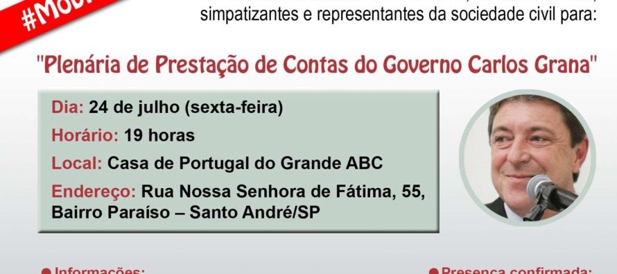 Plenária apresenta balanço de dois anos e meio do Governo Carlos Grana