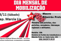 #DiadeMobilizaçãoPTSP: Macro Ribeirão Preto – Márcia Lia participa do #DiadeMobilizaçãoPTSP neste sábado (14)