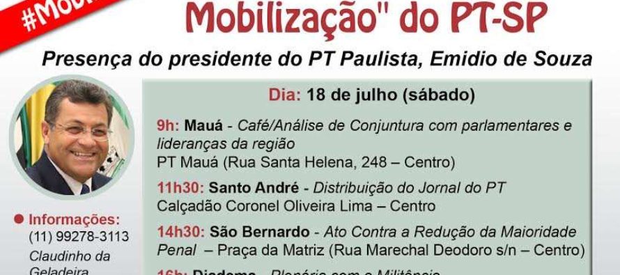 Em defesa da democracia, Emidio percorre o ABC no #DiadeMobilizaçãoPTSP neste sábado (18)