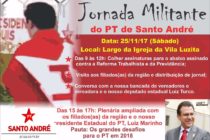 Sábado, dia 25, é dia de Jornada Militante