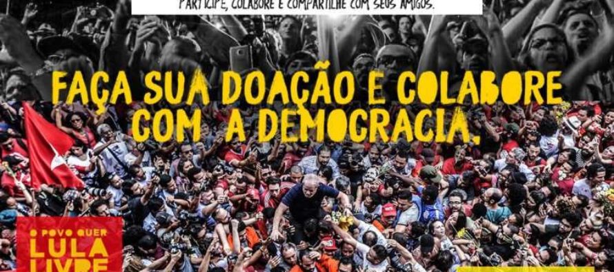 Já está no ar o site da campanha de arrecadação Lula Livre