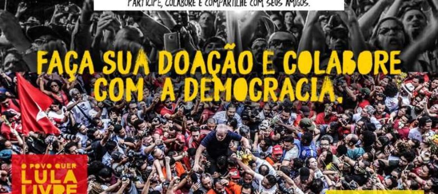 Já está no ar o site da campanha de arrecadação Lula Livre